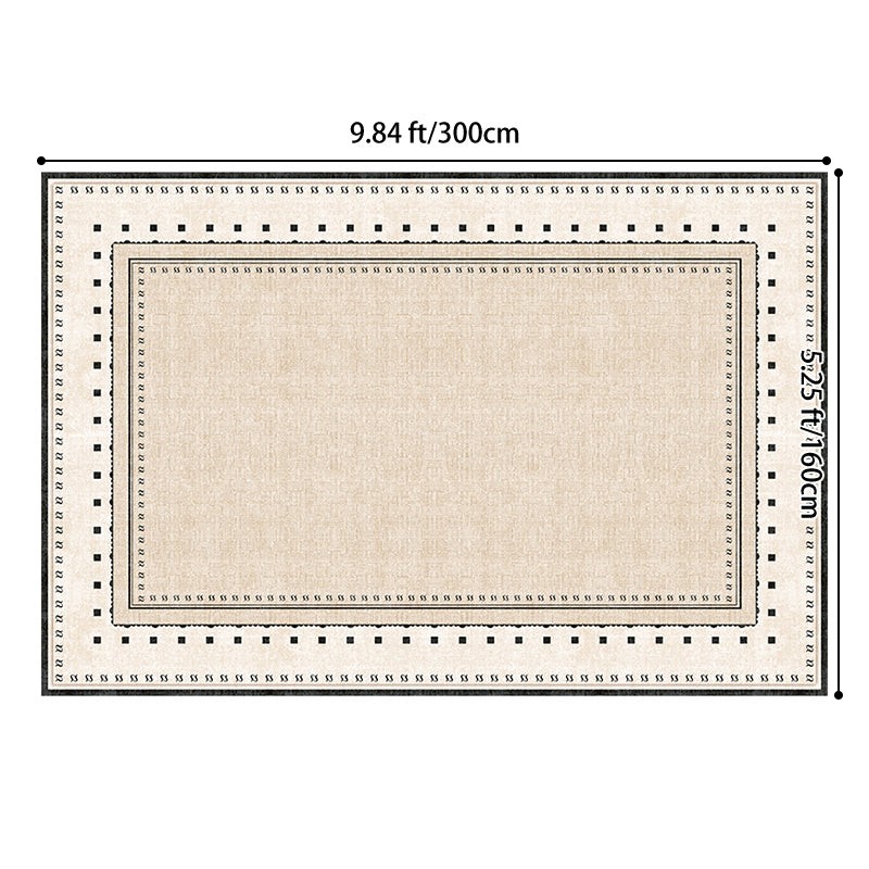 Contemporary Scandinavian Rectangular Faux Cashmere Cotton Non-Slip Printed Rug For Living Room