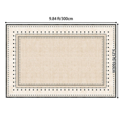 Contemporary Scandinavian Rectangular Faux Cashmere Cotton Non-Slip Printed Rug For Living Room
