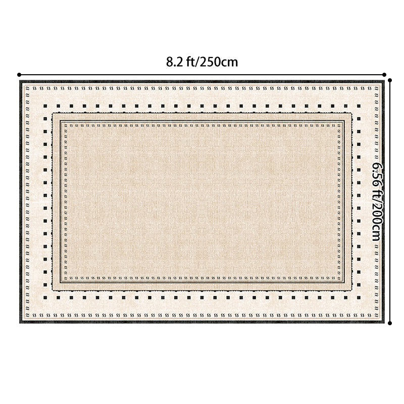 Contemporary Scandinavian Rectangular Faux Cashmere Cotton Non-Slip Printed Rug For Living Room