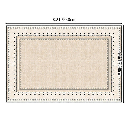 Contemporary Scandinavian Rectangular Faux Cashmere Cotton Non-Slip Printed Rug For Living Room