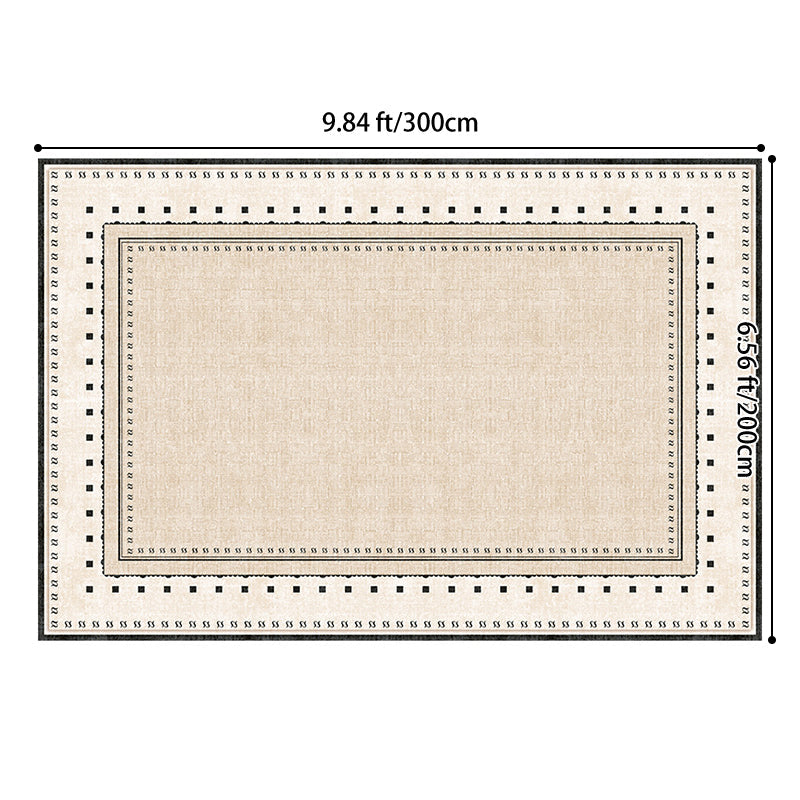 Contemporary Scandinavian Rectangular Faux Cashmere Cotton Non-Slip Printed Rug For Living Room