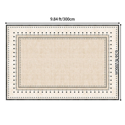 Contemporary Scandinavian Rectangular Faux Cashmere Cotton Non-Slip Printed Rug For Living Room