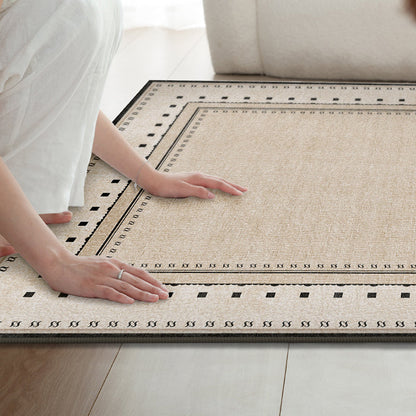 Contemporary Scandinavian Rectangular Faux Cashmere Cotton Non-Slip Printed Rug For Living Room