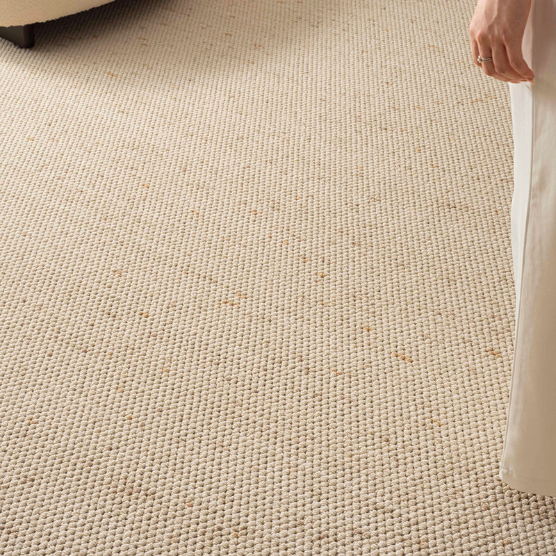 Contemporary Scandinavian Rectangular Wool Nylon Blend Cotton Non-Slip Textured Weave Rug For Living Room