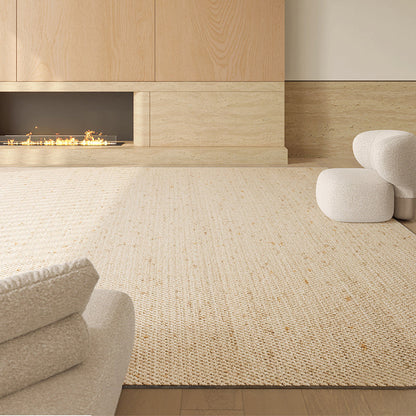 Contemporary Scandinavian Rectangular Wool Nylon Blend Cotton Non-Slip Textured Weave Rug For Living Room