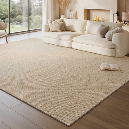 Contemporary Scandinavian Rectangular Wool Nylon Blend Cotton Non-Slip Textured Weave Rug For Living Room