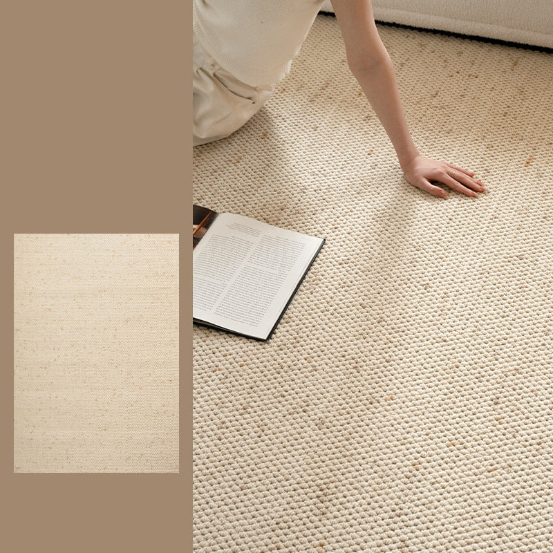 Contemporary Scandinavian Rectangular Wool Nylon Blend Cotton Non-Slip Textured Weave Rug For Living Room