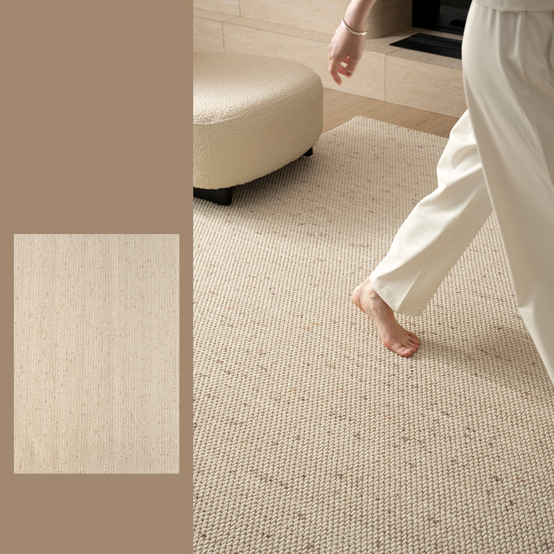 Contemporary Scandinavian Rectangular Wool Nylon Blend Cotton Non-Slip Textured Weave Rug For Living Room