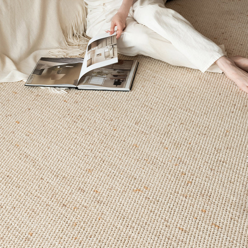 Contemporary Scandinavian Rectangular Wool Nylon Blend Cotton Non-Slip Textured Weave Rug For Living Room