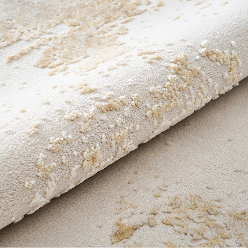 Traditional Japanese Rectangular Polyester-Polypropylene Blend Jute Non-Slip High-Low Textured Rug For Living Room