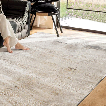Traditional Japanese Rectangular Polyester-Polypropylene Blend Jute Non-Slip High-Low Textured Rug For Living Room
