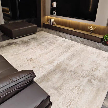 Traditional Japanese Rectangular Polyester-Polypropylene Blend Jute Non-Slip High-Low Textured Rug For Living Room