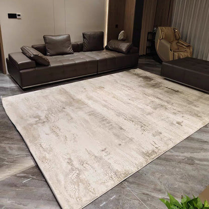 Traditional Japanese Rectangular Polyester-Polypropylene Blend Jute Non-Slip High-Low Textured Rug For Living Room
