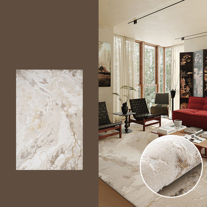 Traditional Japanese Rectangular Polyester-Polypropylene Blend Jute Non-Slip High-Low Textured Rug For Living Room