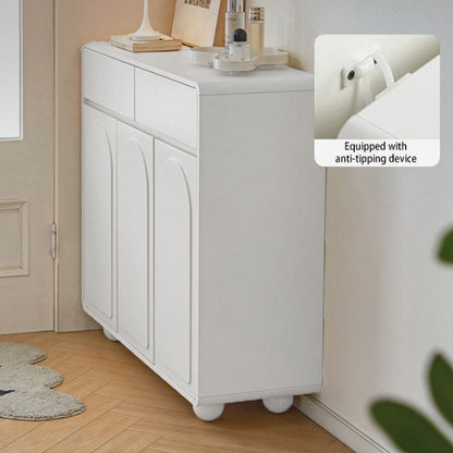 Contemporary Creative Eco-Friendly Engineered Wood MDF Metal Rectangular Shoe Storage Cabinet With 4-Tier Organizer For Entryway