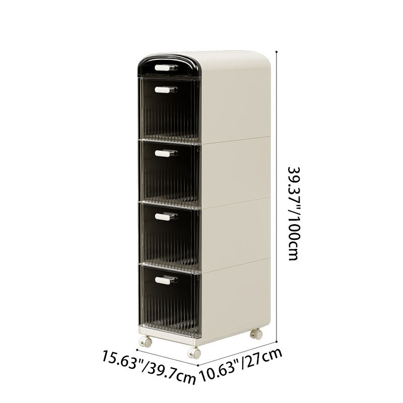 Modern Minimalist PP ABS Rectangular Storage Cabinet 3/4/5-Drawer For Living Room