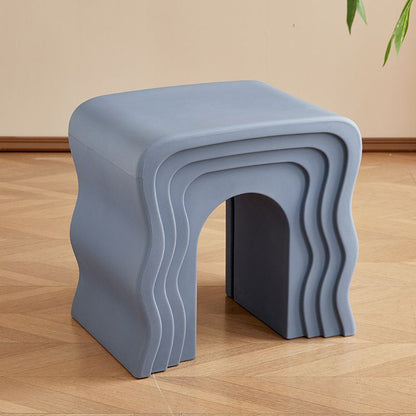 Contemporary Nordic PE Wavy Trapezoid Side Table 1-Tier For Living Room