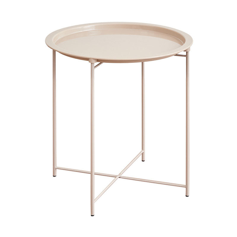 Modern Minimalist Cylindrical ABS Carbon Steel Coffee Table 1-Tier For Living Room