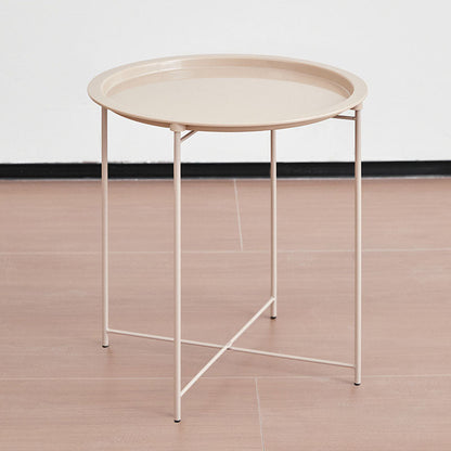 Modern Minimalist Cylindrical ABS Carbon Steel Coffee Table 1-Tier For Living Room