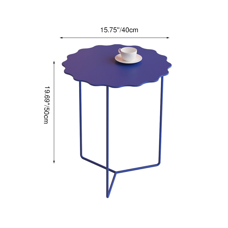 Contemporary Nordic Rectangular Round Iron Carbon Steel Coffee Table 1-Tier For Living Room