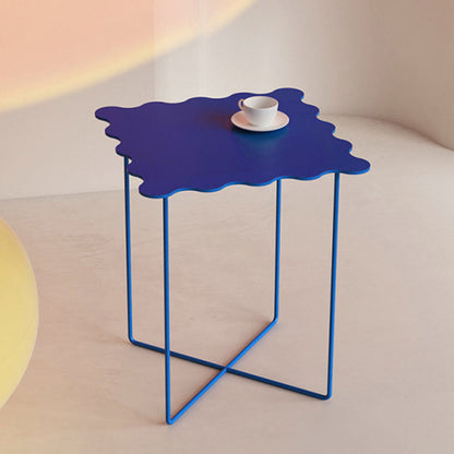 Contemporary Nordic Rectangular Round Iron Carbon Steel Coffee Table 1-Tier For Living Room
