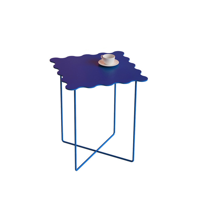 Contemporary Nordic Rectangular Round Iron Carbon Steel Coffee Table 1-Tier For Living Room