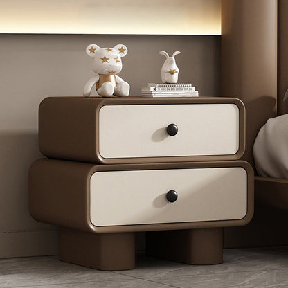 Modern Minimalist Rectangular Engineered Wood Nightstand 2-Drawer For Bedroom