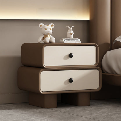 Modern Minimalist Rectangular Engineered Wood Nightstand 2-Drawer For Bedroom
