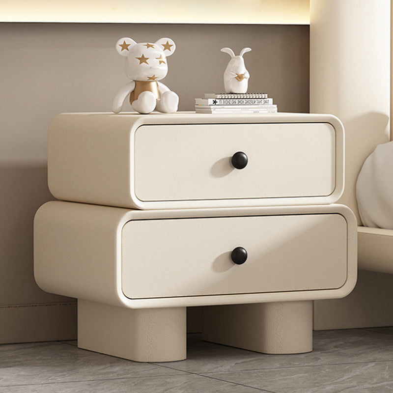 Modern Minimalist Rectangular Engineered Wood Nightstand 2-Drawer For Bedroom