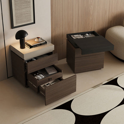 Modern Minimalist Rectangular Medium Density Fiberboard Nightstand 4-Drawer For Bedroom