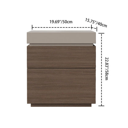 Modern Minimalist Rectangular Medium Density Fiberboard Nightstand 4-Drawer For Bedroom