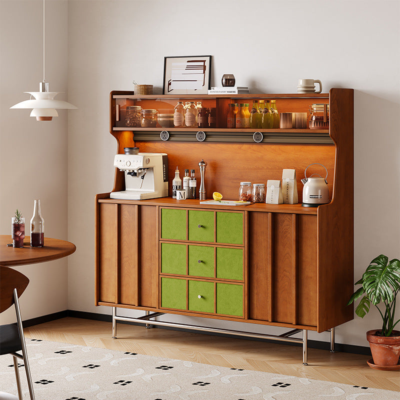 Traditional Vintage Rectangular Medium Density Fiberboard Stainless Steel Storage Cabinet 2-Cabinet For Living Room