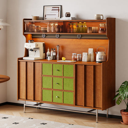 Traditional Vintage Rectangular Medium Density Fiberboard Stainless Steel Storage Cabinet 2-Cabinet For Living Room