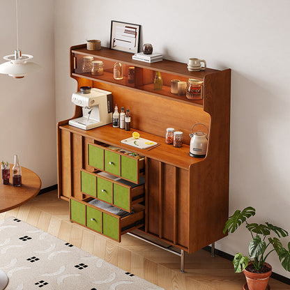 Traditional Vintage Rectangular Medium Density Fiberboard Stainless Steel Storage Cabinet 2-Cabinet For Living Room