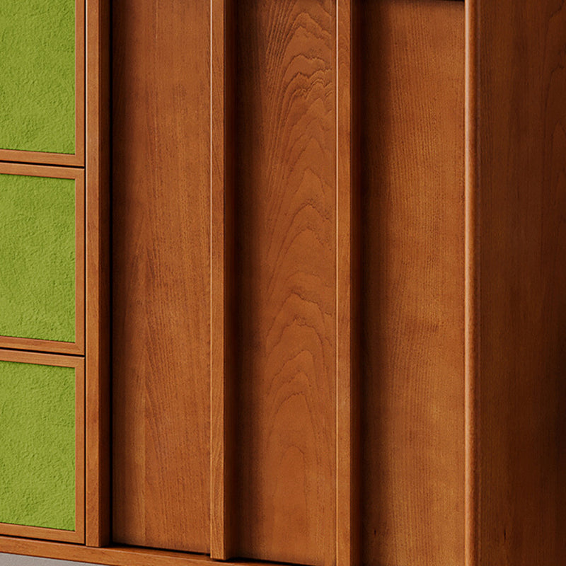 Traditional Vintage Rectangular Medium Density Fiberboard Stainless Steel Storage Cabinet 2-Cabinet For Living Room