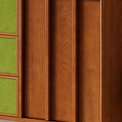 Traditional Vintage Rectangular Medium Density Fiberboard Stainless Steel Storage Cabinet 2-Cabinet For Living Room