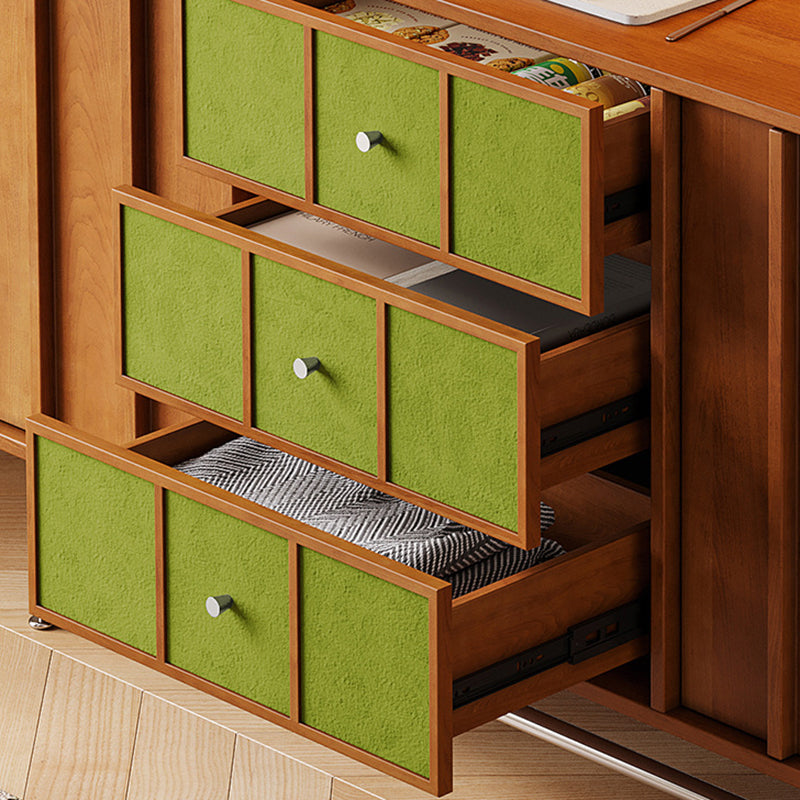 Traditional Vintage Rectangular Medium Density Fiberboard Stainless Steel Storage Cabinet 2-Cabinet For Living Room