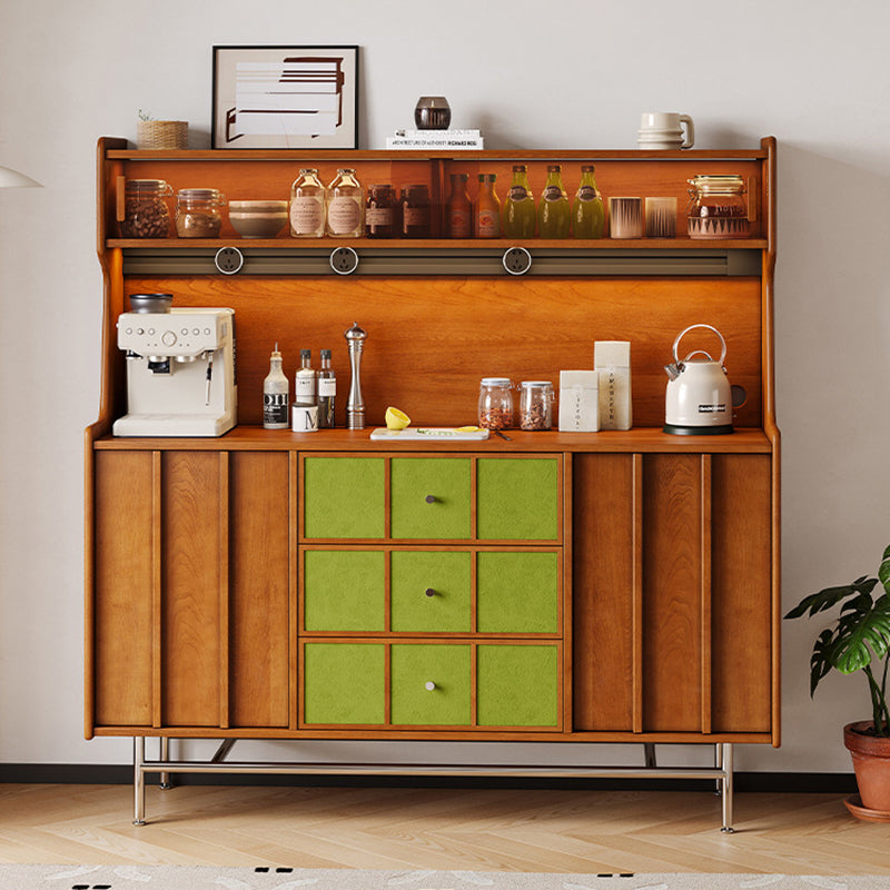 Traditional Vintage Rectangular Medium Density Fiberboard Stainless Steel Storage Cabinet 2-Cabinet For Living Room