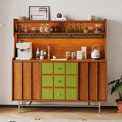 Traditional Vintage Rectangular Medium Density Fiberboard Stainless Steel Storage Cabinet 2-Cabinet For Living Room