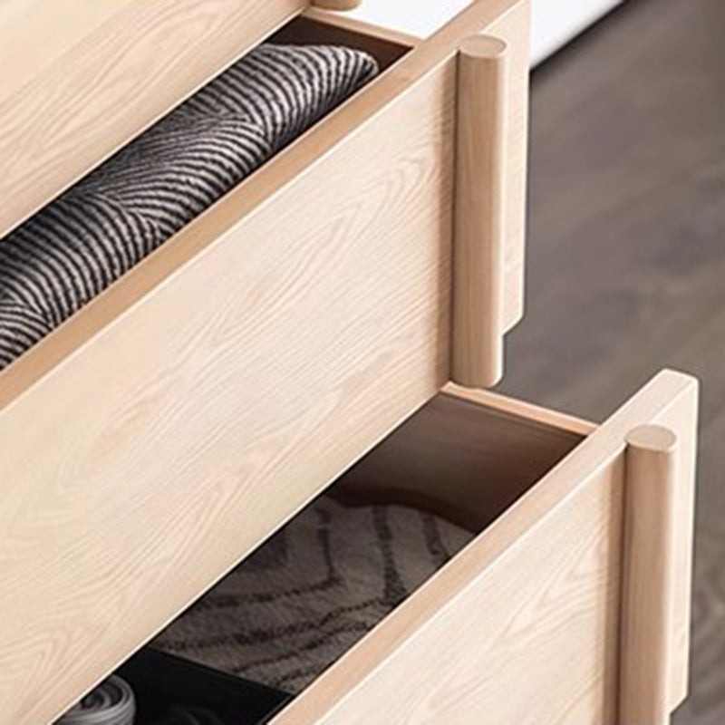 Modern Minimalist Rectangular Solid Wood Storage Cabinet 5-Drawer For Living Room