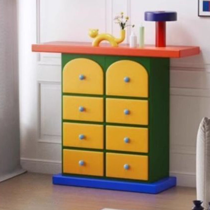 Contemporary Creative Rectangular Eco-Friendly Medium Density Fiberboard Solid Wood Ceramic Storage Cabinet 8-Drawer For Living Room