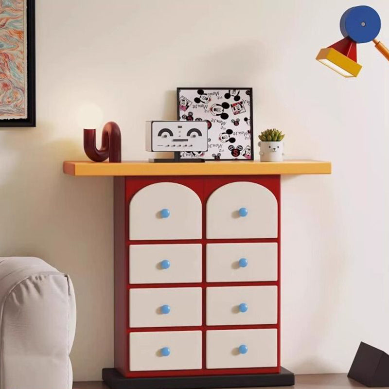 Contemporary Creative Rectangular Eco-Friendly Medium Density Fiberboard Solid Wood Ceramic Storage Cabinet 8-Drawer For Living Room