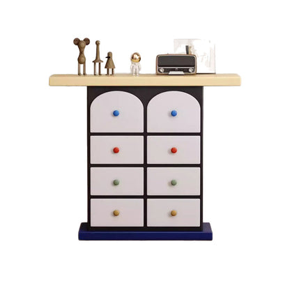 Contemporary Creative Rectangular Eco-Friendly Medium Density Fiberboard Solid Wood Ceramic Storage Cabinet 8-Drawer For Living Room