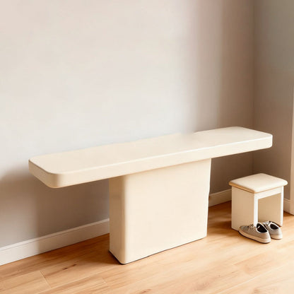 Modern Minimalist Rectangular Concrete Console Table 1-Tier For Entryways