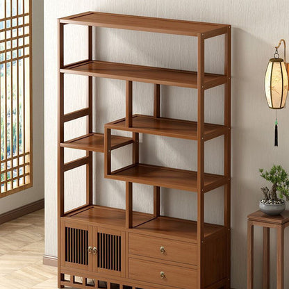Traditional Chinese Rectangular Bamboo Medium Density Fiberboard Storage Cabinet 1-Cabinet For Living Room