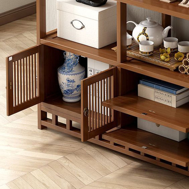 Traditional Chinese Rectangular Bamboo Medium Density Fiberboard Storage Cabinet 1-Cabinet For Living Room