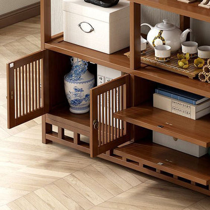 Traditional Chinese Rectangular Bamboo Medium Density Fiberboard Storage Cabinet 1-Cabinet For Living Room