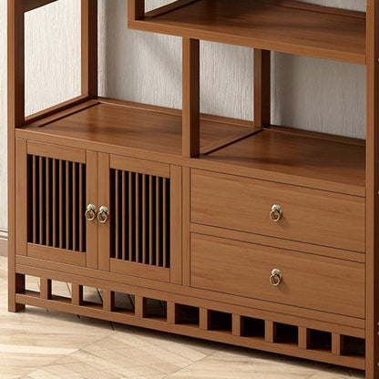 Traditional Chinese Rectangular Bamboo Medium Density Fiberboard Storage Cabinet 1-Cabinet For Living Room
