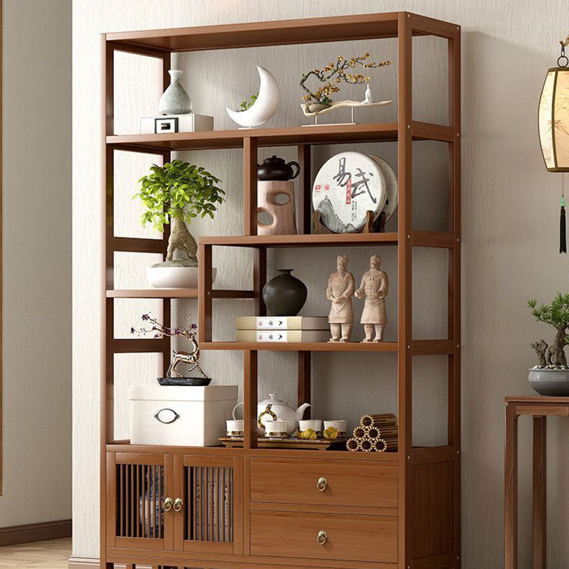 Traditional Chinese Rectangular Bamboo Medium Density Fiberboard Storage Cabinet 1-Cabinet For Living Room