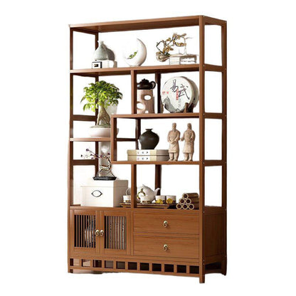 Traditional Chinese Rectangular Bamboo Medium Density Fiberboard Storage Cabinet 1-Cabinet For Living Room
